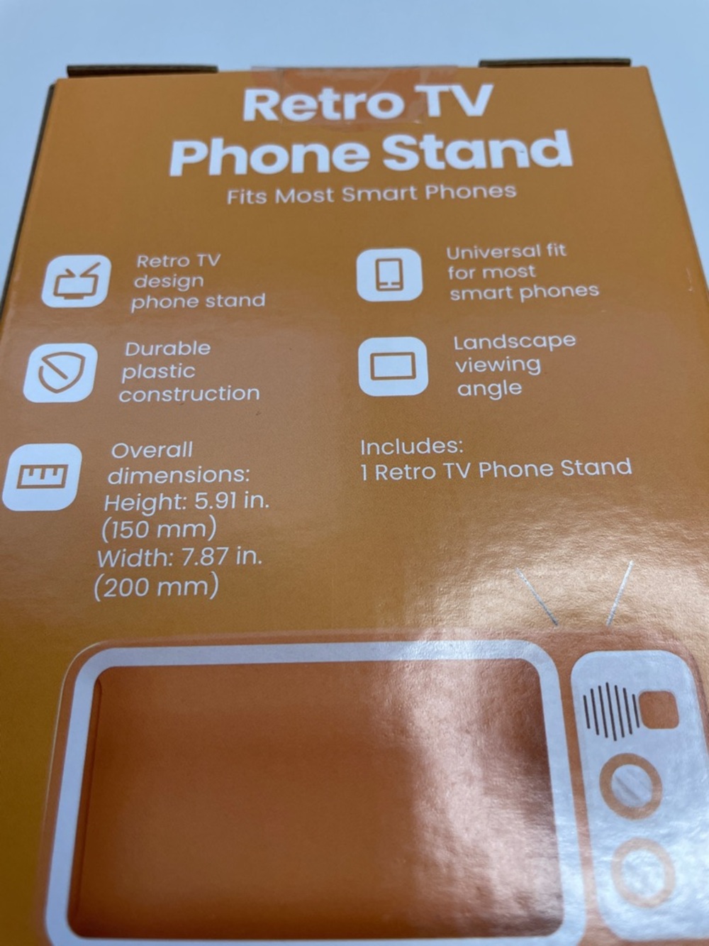 NIB Retro TV Phone Stand - Orange - Picture 3 of 3